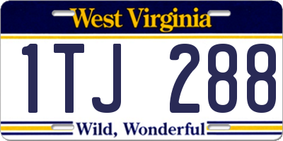 WV license plate 1TJ288