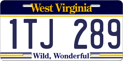 WV license plate 1TJ289