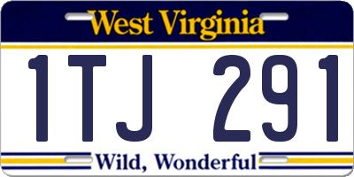 WV license plate 1TJ291