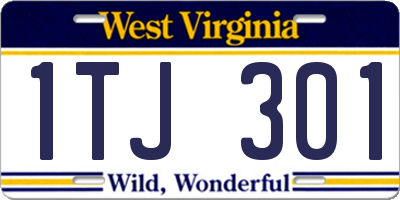 WV license plate 1TJ301