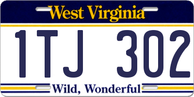WV license plate 1TJ302