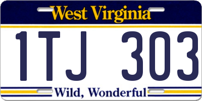 WV license plate 1TJ303