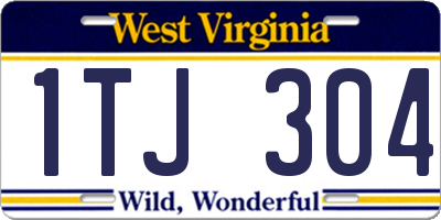 WV license plate 1TJ304