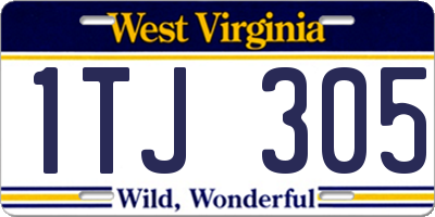 WV license plate 1TJ305