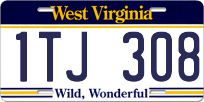 WV license plate 1TJ308