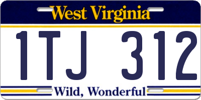 WV license plate 1TJ312