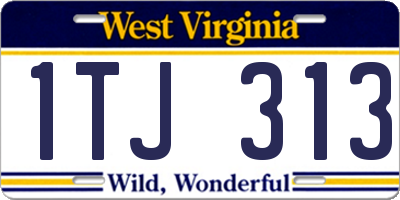 WV license plate 1TJ313