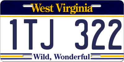 WV license plate 1TJ322