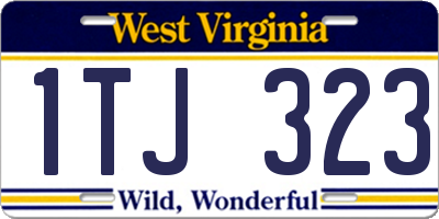 WV license plate 1TJ323