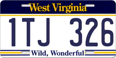 WV license plate 1TJ326