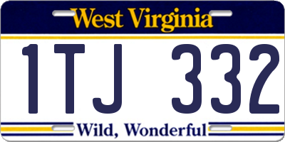 WV license plate 1TJ332