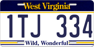 WV license plate 1TJ334