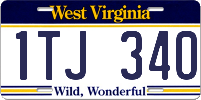 WV license plate 1TJ340