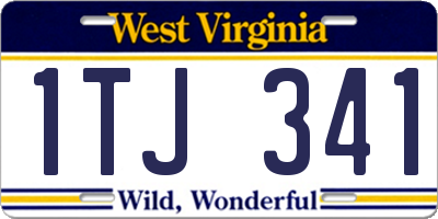 WV license plate 1TJ341