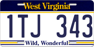 WV license plate 1TJ343