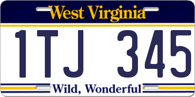 WV license plate 1TJ345