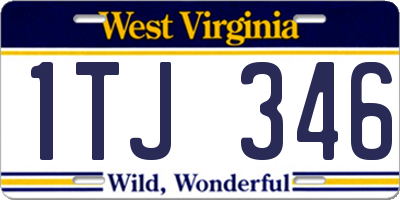WV license plate 1TJ346