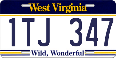 WV license plate 1TJ347