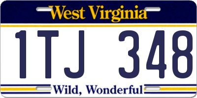 WV license plate 1TJ348