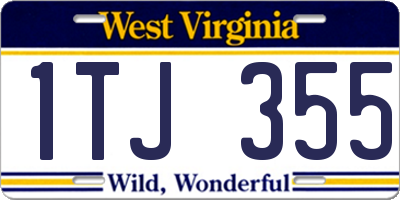 WV license plate 1TJ355