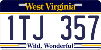 WV license plate 1TJ357