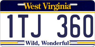 WV license plate 1TJ360