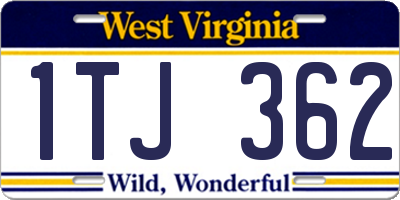 WV license plate 1TJ362