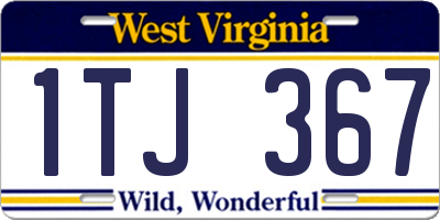 WV license plate 1TJ367