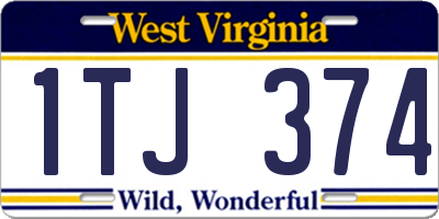 WV license plate 1TJ374