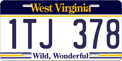 WV license plate 1TJ378
