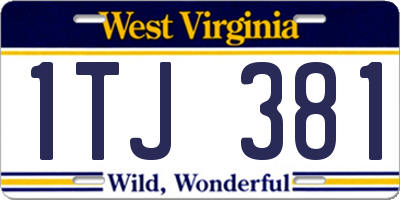 WV license plate 1TJ381
