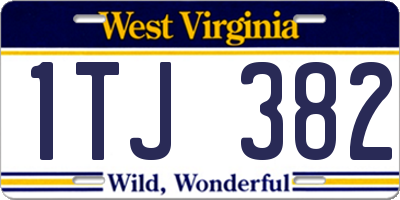 WV license plate 1TJ382