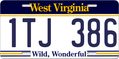 WV license plate 1TJ386
