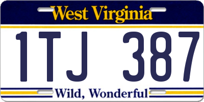 WV license plate 1TJ387