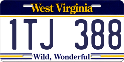 WV license plate 1TJ388