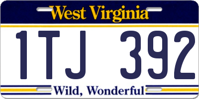 WV license plate 1TJ392