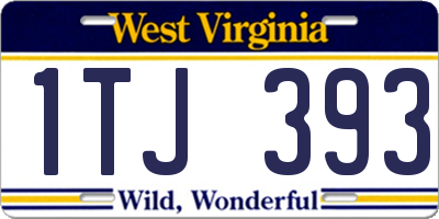 WV license plate 1TJ393