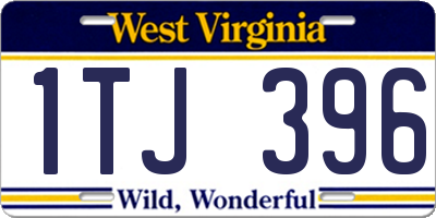 WV license plate 1TJ396