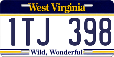 WV license plate 1TJ398