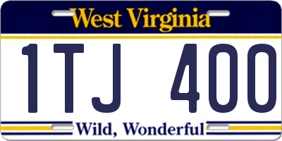 WV license plate 1TJ400