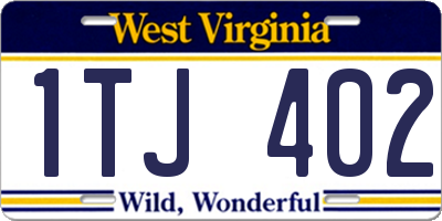 WV license plate 1TJ402