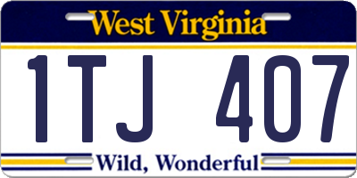 WV license plate 1TJ407