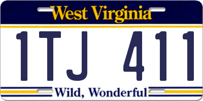 WV license plate 1TJ411