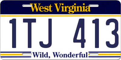 WV license plate 1TJ413