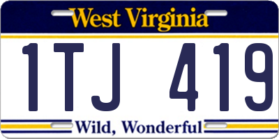 WV license plate 1TJ419