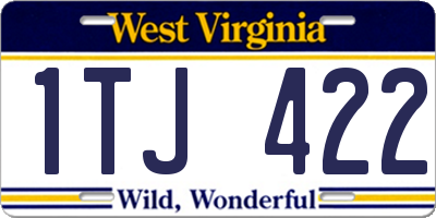 WV license plate 1TJ422