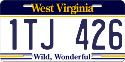 WV license plate 1TJ426