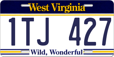 WV license plate 1TJ427