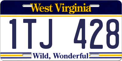 WV license plate 1TJ428