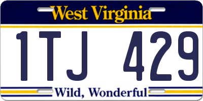 WV license plate 1TJ429